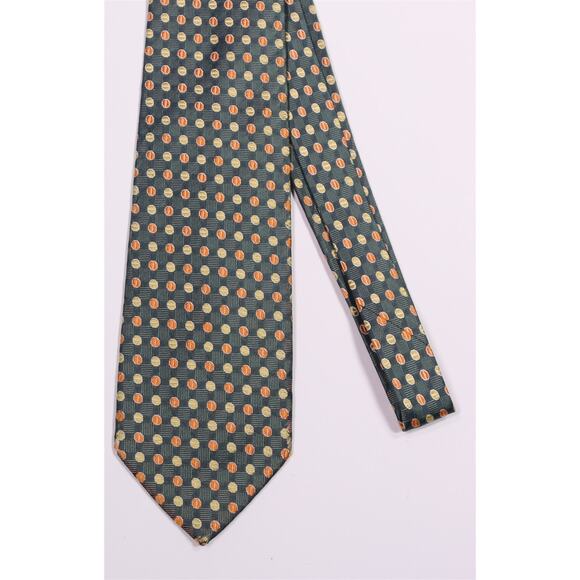 Paul Stuart Green Circles Dots Beans Silk Handmade Necktie Tie Made in Japan - Picture 3 of 6